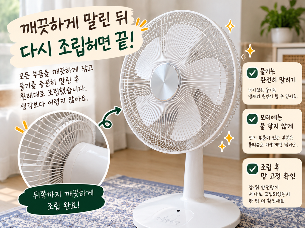 완전히 말린 뒤 다시 조립